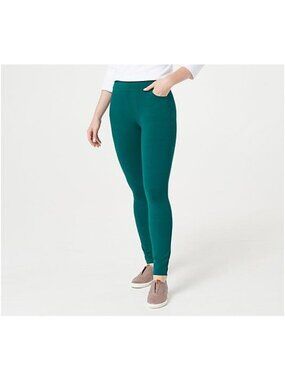 Susan Graver Weekend Ankle Leggings Size Large Pet Premium Stretch Rich Mallard